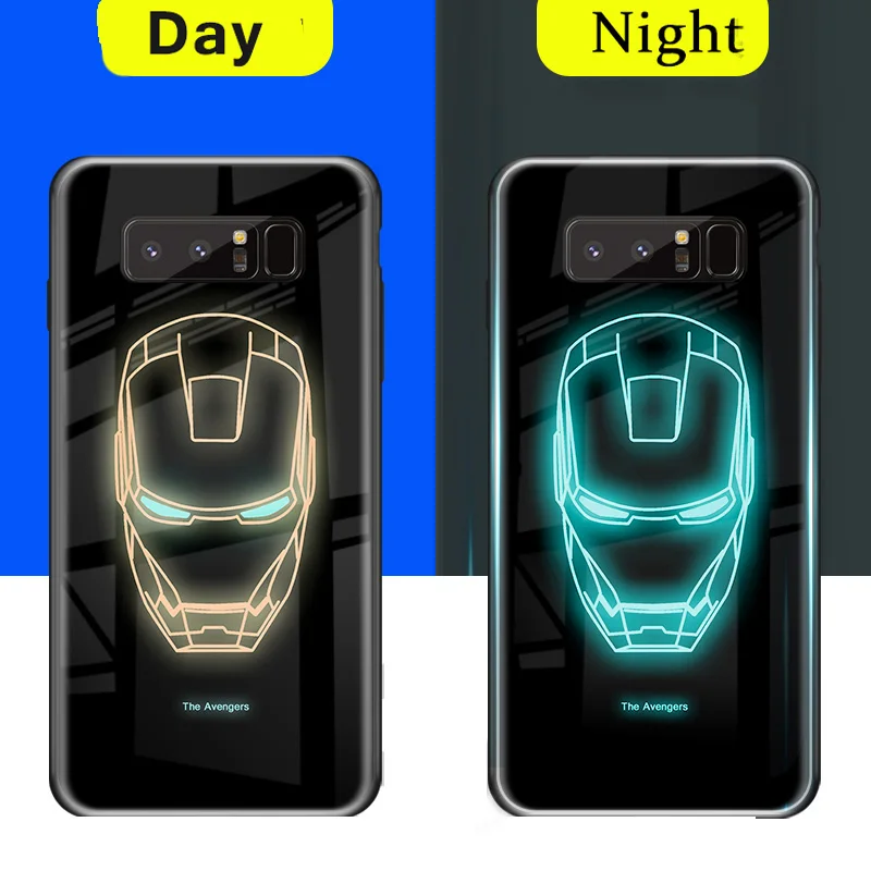 Marvel Мстители светящийся стеклянный чехол для телефона samsung Galaxy S10E S10 5G S9 S8 Plus Note 10 9