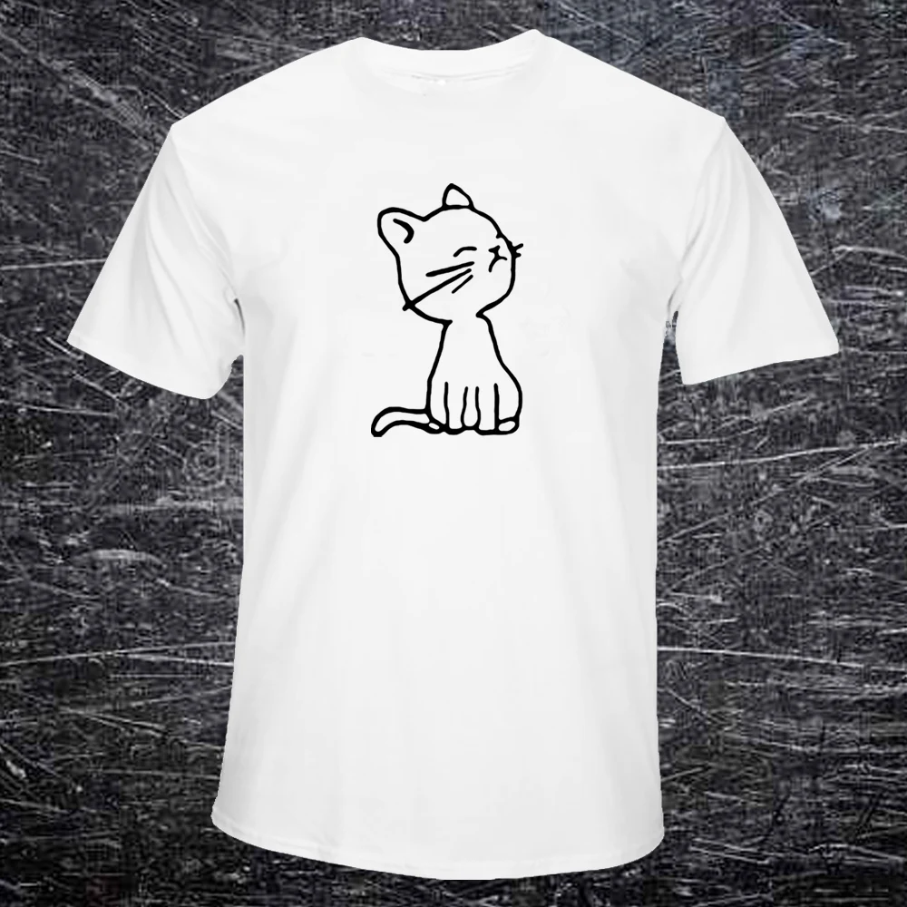 Мужская забавная футболка белого цвета с новым принтом тонкая Удобная для мужчин