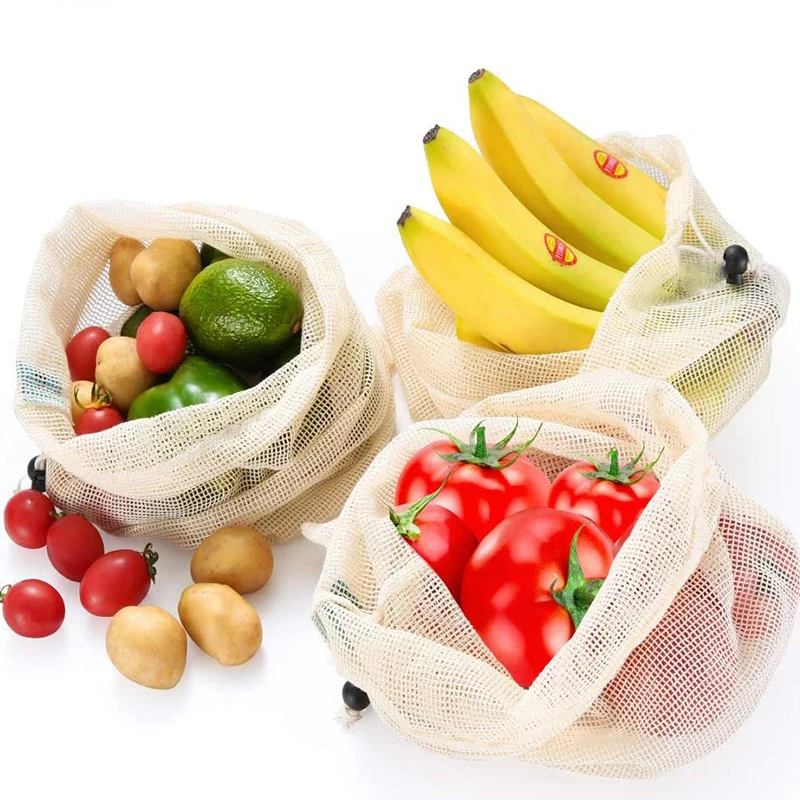 

Eco Friendly Kitchen Vegetable Storage Mesh Bag Reusable Shopping Bag Fruit Bag Kitchen Organizer Zero Waste Veggies Bag Home us