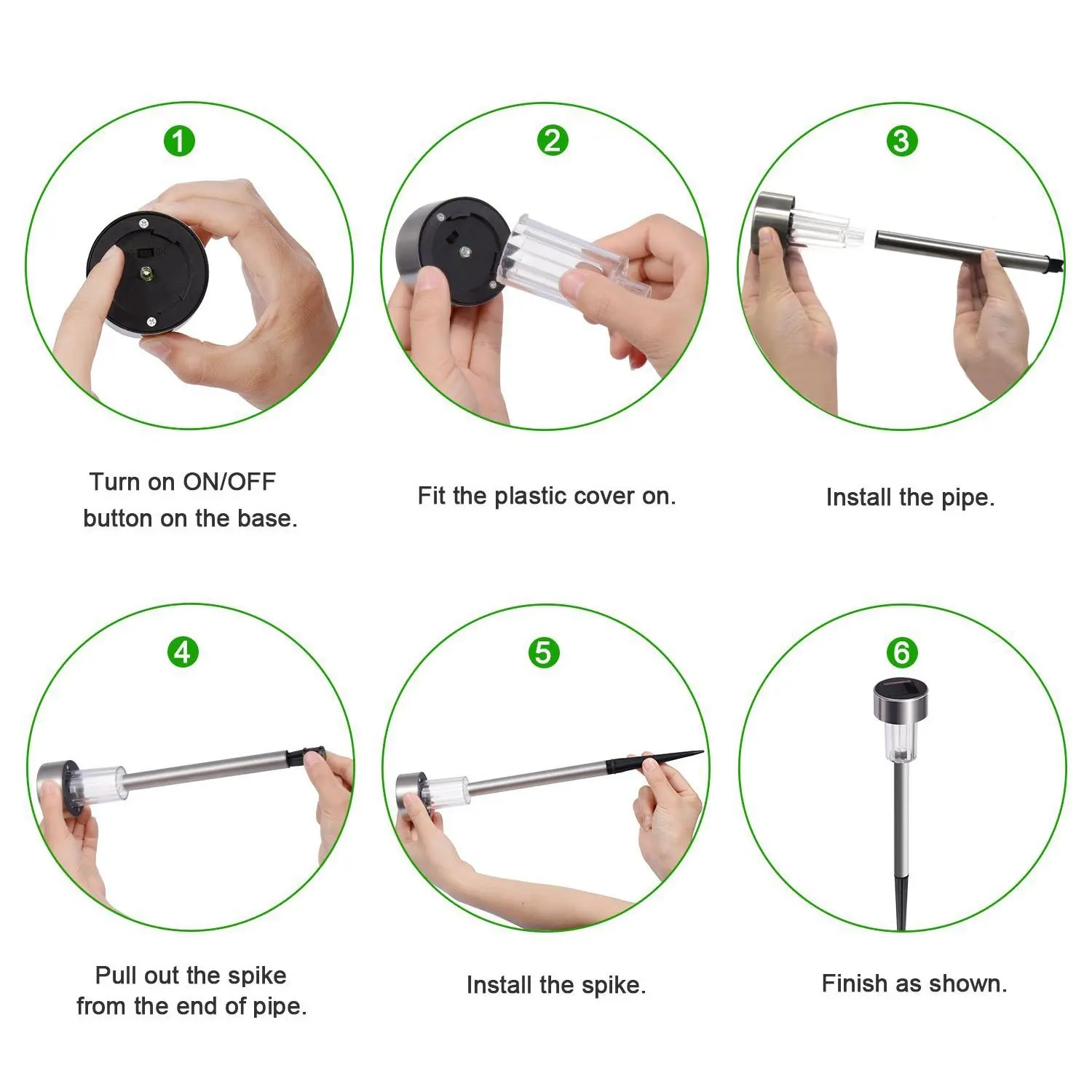 

12PCS IP65 Mini Solar Lawn Lamps Outdoor Waterproof Lighting Pathway Stainless Steel Landscape Light RGB LED Lights Garden Yard