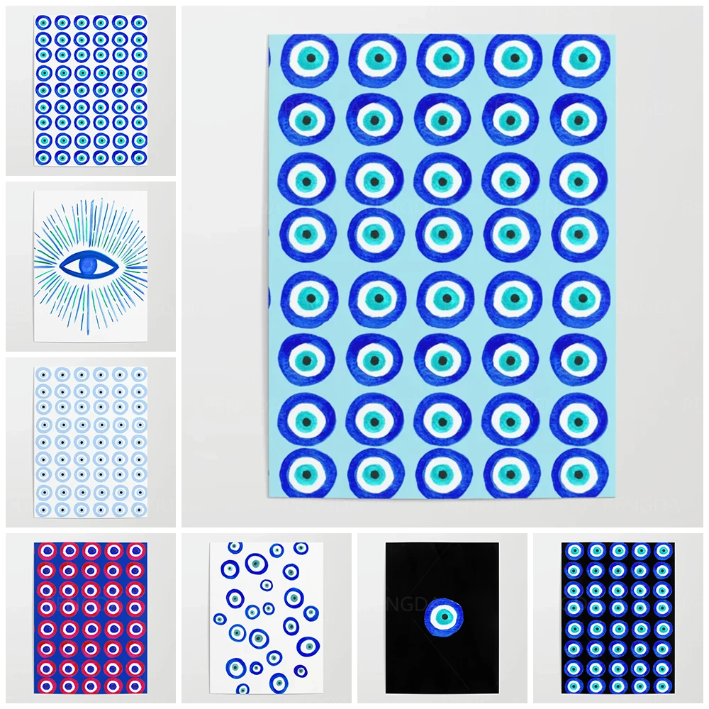

Canvas Wall Art Evil Eyes Cartoon Blue Cute HD Prints Poster Home Decoration Cool Painting For Bedroom Modular Pictures No Frame