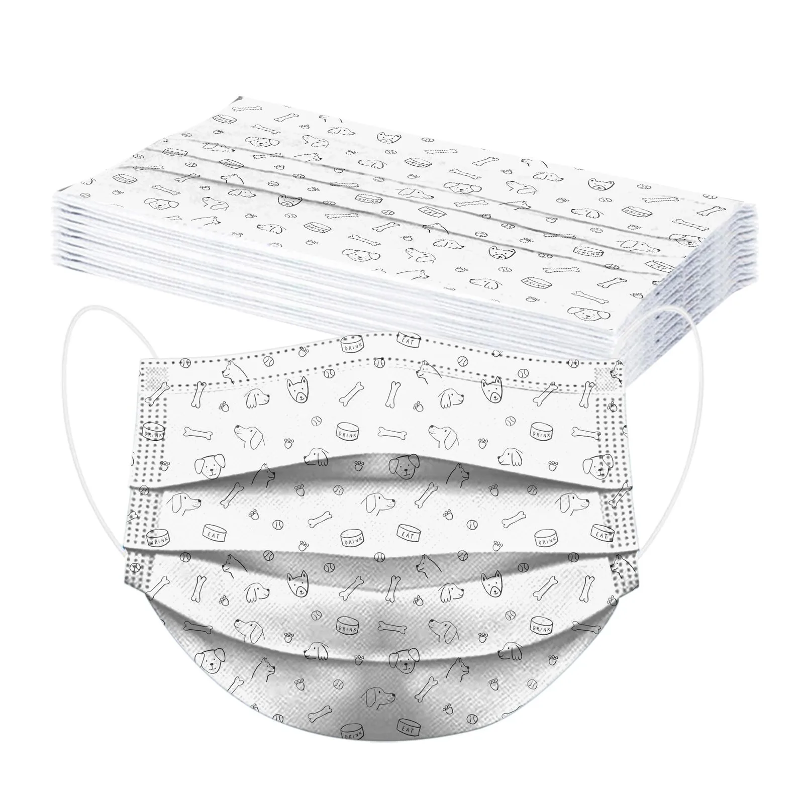 10/50 шт. маски для лица с мультяшным принтом | Тематическая одежда и униформа