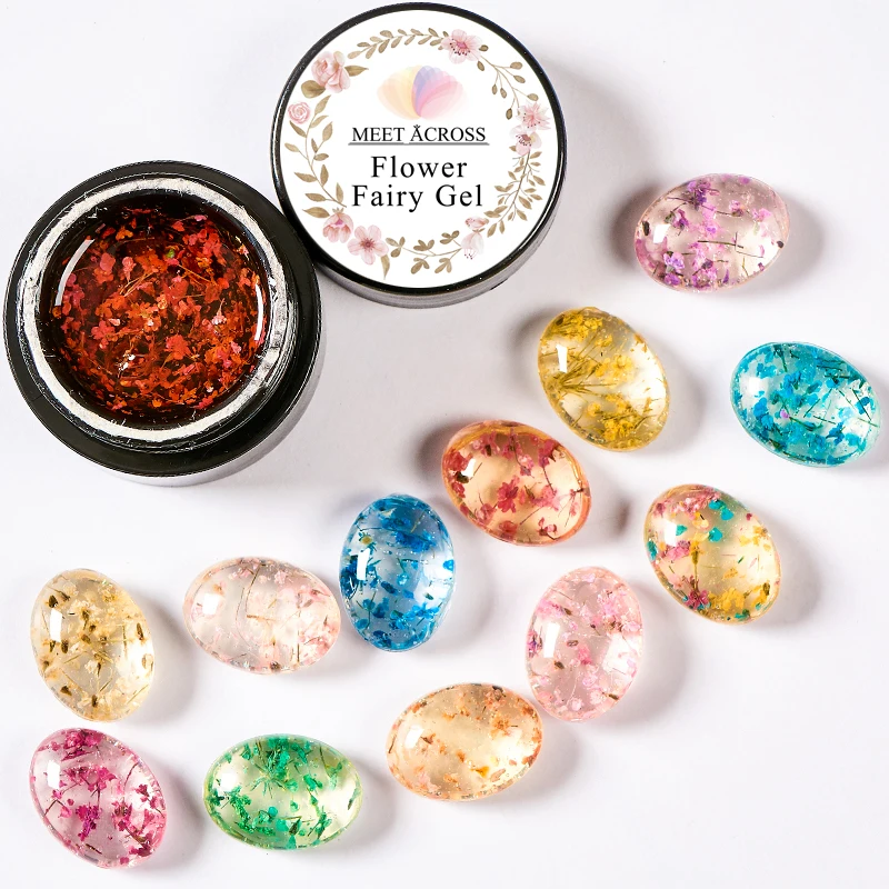 Познакомьтесь с цветами Гель-лак для ногтей сушеные цветы дизайн Клей 3D сделай