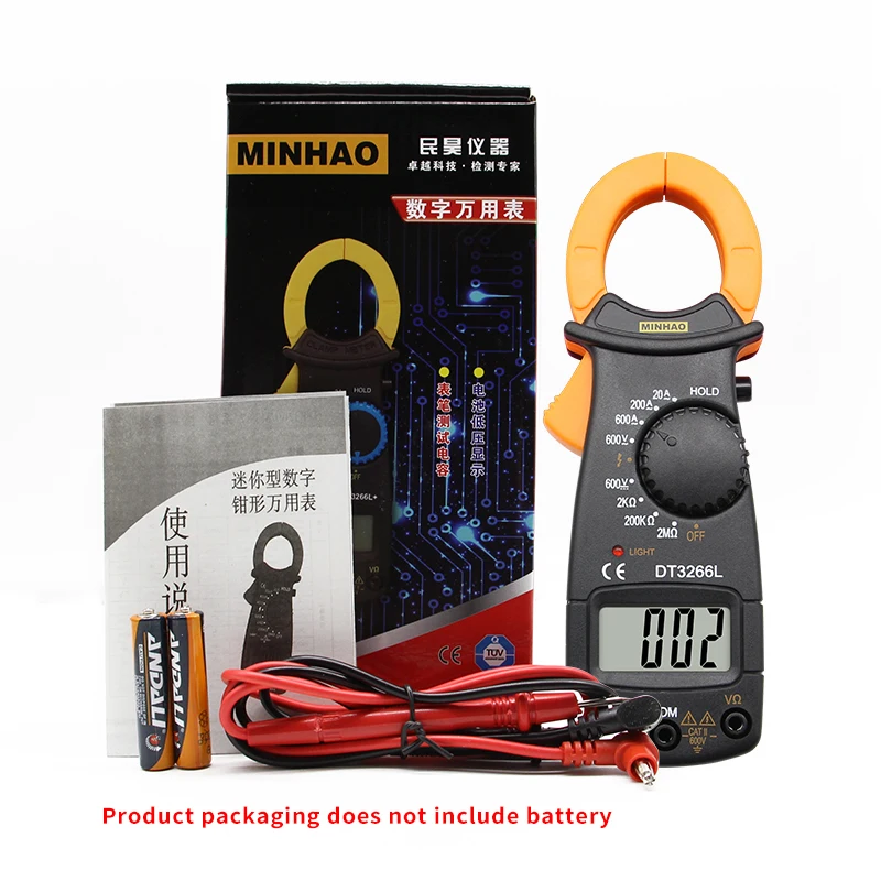 

DT-3266L Digital Amper Clamp Meter Multimeter NCV Current Clamp Pincers Voltmeter Ammeter 600A AC/DC Ohm Current Voltage Tester