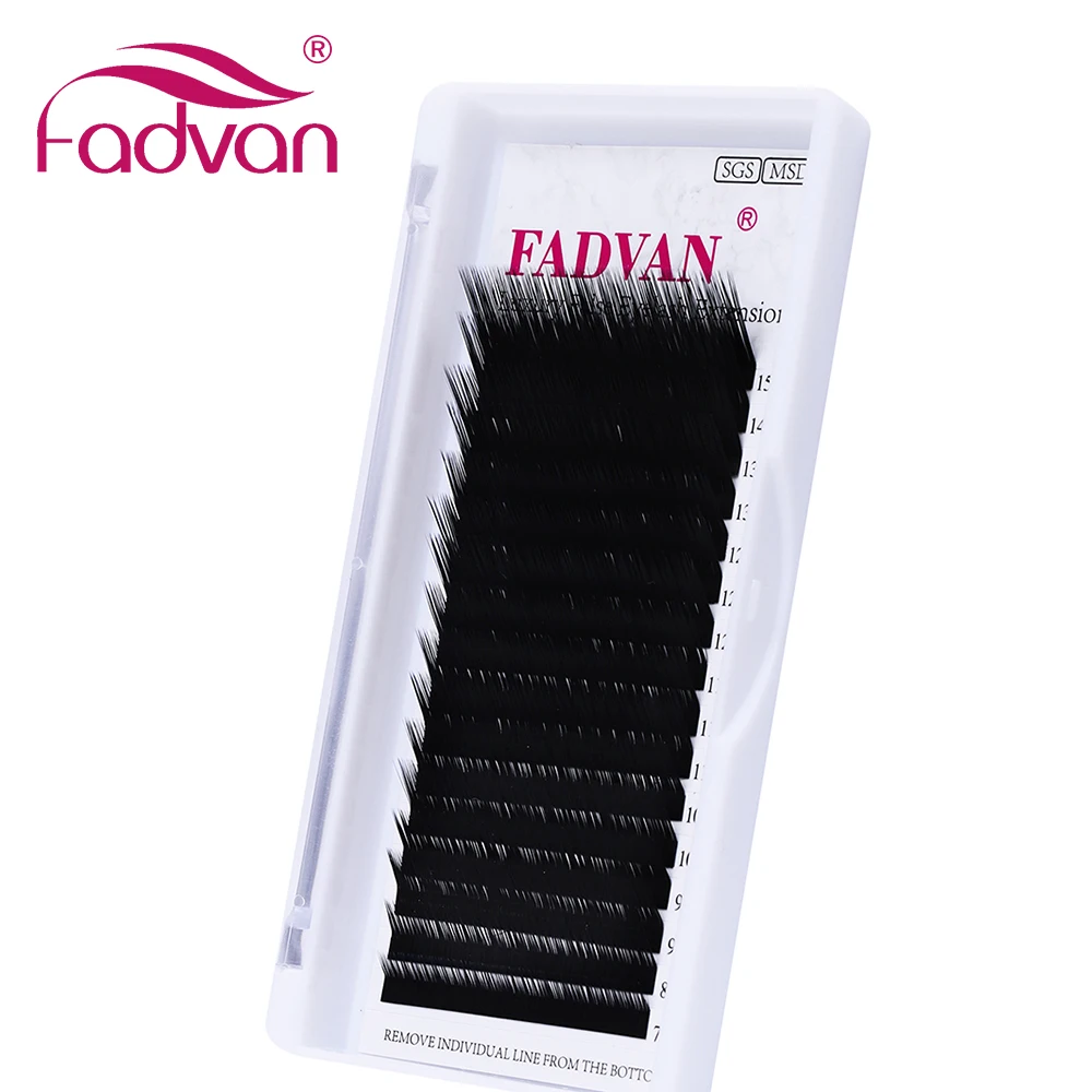 

Fadvan 16 Line L/L+/LC/LD/LU Curl False Eyelash Extensions Matt Black 7-15mm Mixed Faux Mink Makeup Lashes for Grafting L Shaped