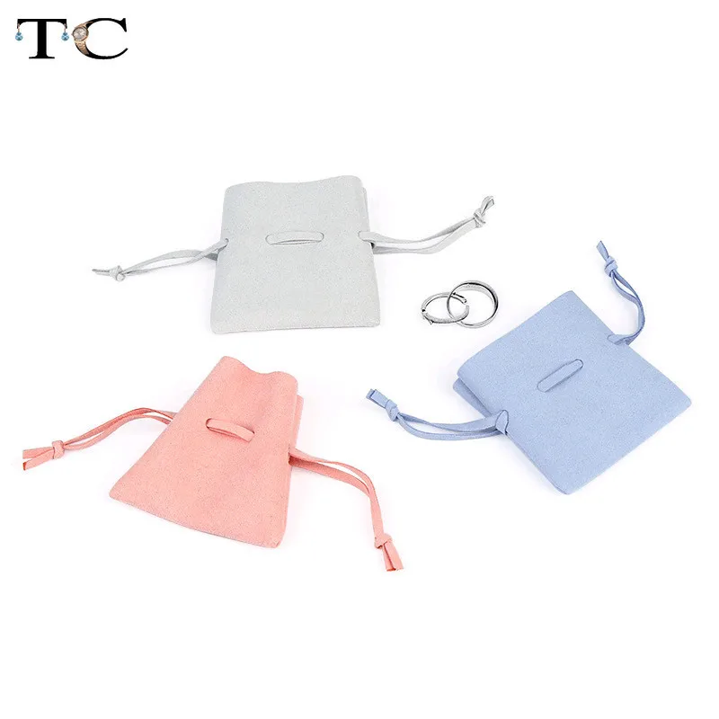

Microfiber Imitation Leather Cloth Jewelry Bag Bundle Mouth Drawstring Bag Ring Necklace Collection Jewelry Bag