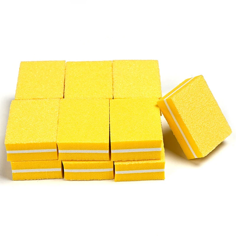 

50pcs lot Double-sided Mini Nail File Blocks Colorful Sponge Nail Polish Sanding Buffer Strips Polishing Manicure Tools
