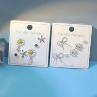 38 styles new 925 silver crystal earrings for women fashion butterfly heart flower stud earring set jewelry brincos pendientes