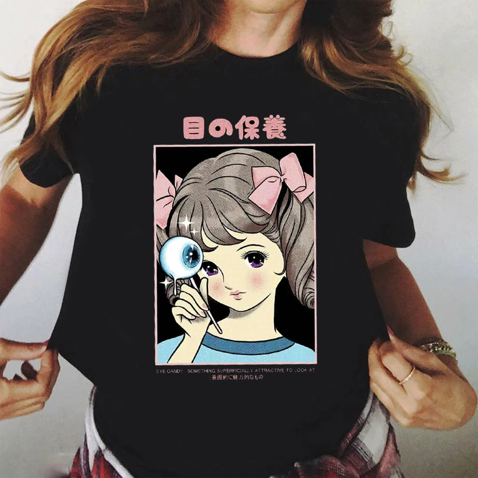 

Ladies T-shirt Kawaii Cute Girl Print Fashion Short Sleeve T-shirt 90s Girls Printed Top Ladies Printed Ladies Shirt Ladies T-sh
