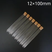20pcslot 12x100mm plastic test tube with cork stopper clear like glass laboratory school educational supplies
