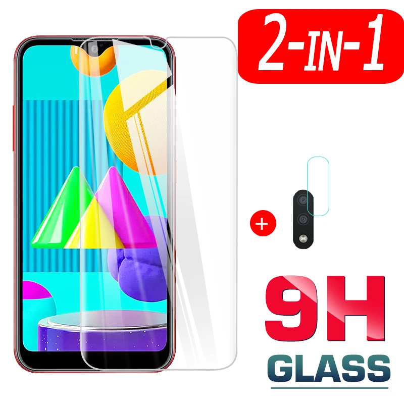2 в 1 пленка из закаленного стекла для Samsung Galaxy M01 защитной пленкой экрана и камеры