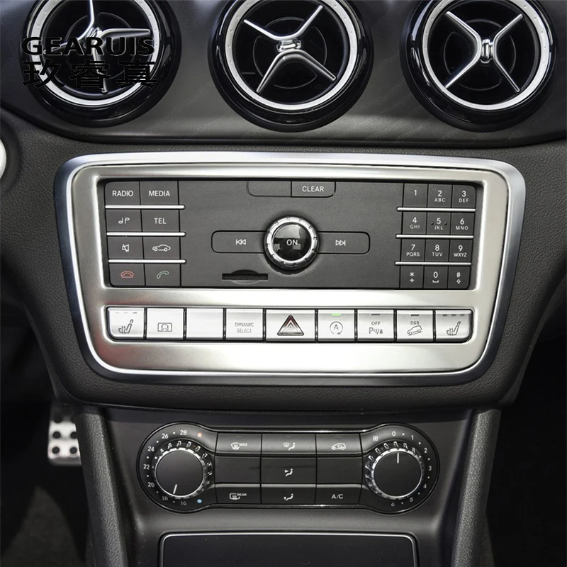 

Стайлинг автомобиля центральная консоль кондиционирование CD панель управления обшивка для Mercedes Benz GLA X156 CLA C117 A B класс W176 W246
