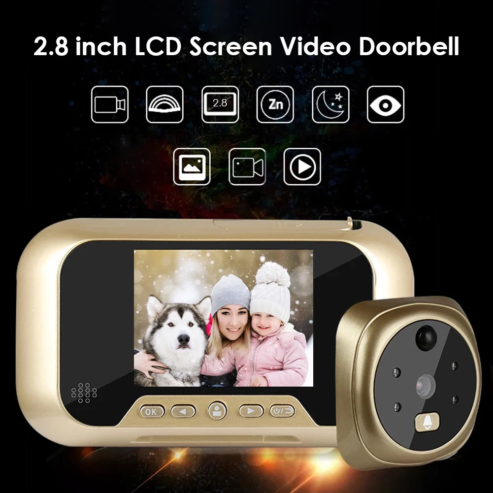 Видеодомофон домофон ЖК-экран 2 8 дюйма цифровой дверной звонок с камерой глазок