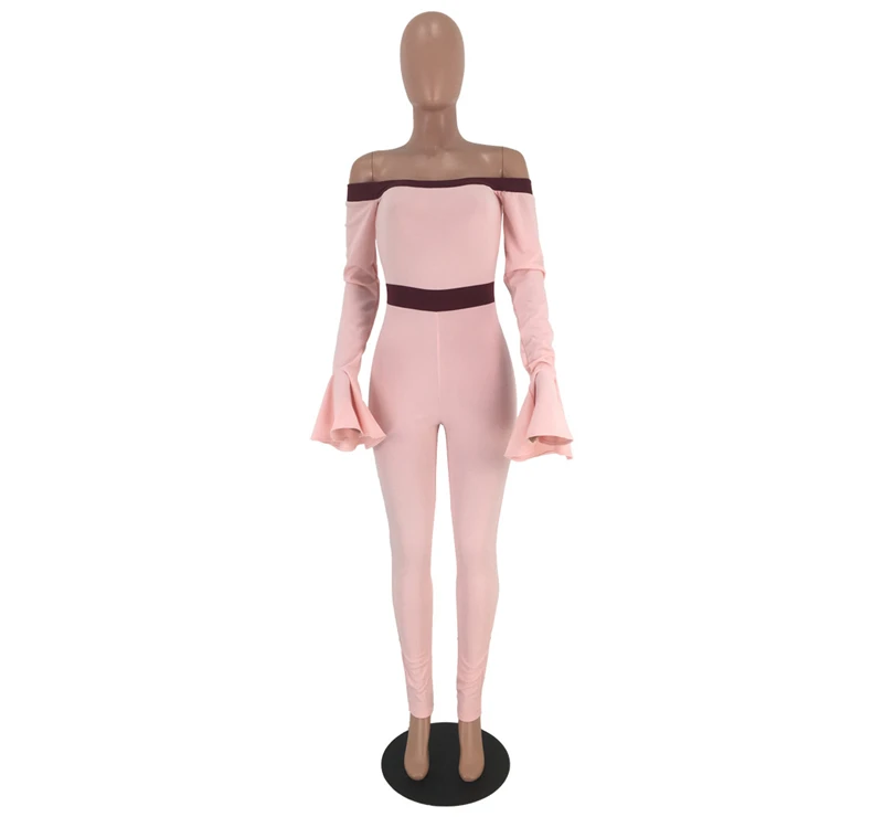 Модный сексуальный комбинезон Adogirl с открытыми плечами и длинными расклешенными