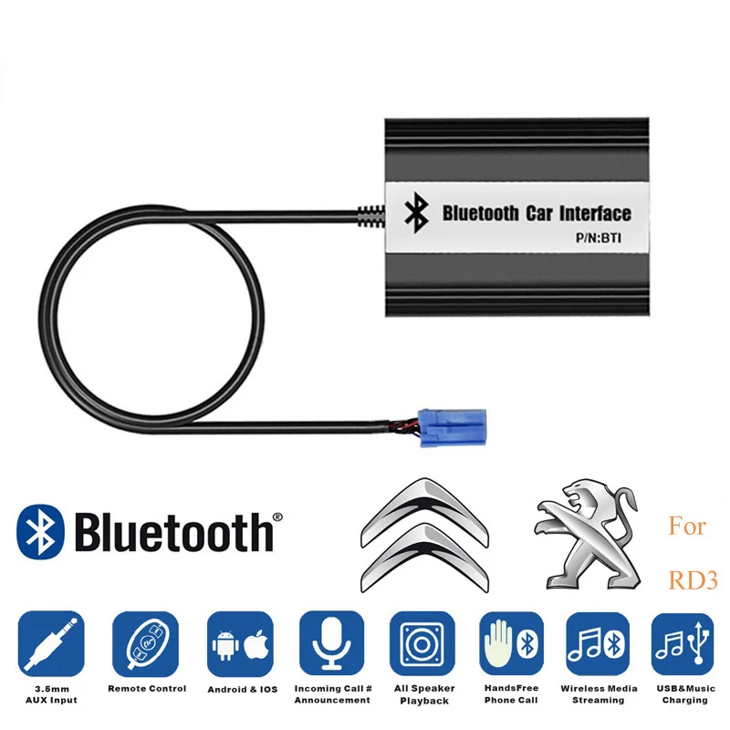 Автомобильный MP3 плеер LISIDIC A2DP Bluetooth USB AUX адаптер для peugeot 106 206 RD3 Citroen C3 C4 C5 C8 8