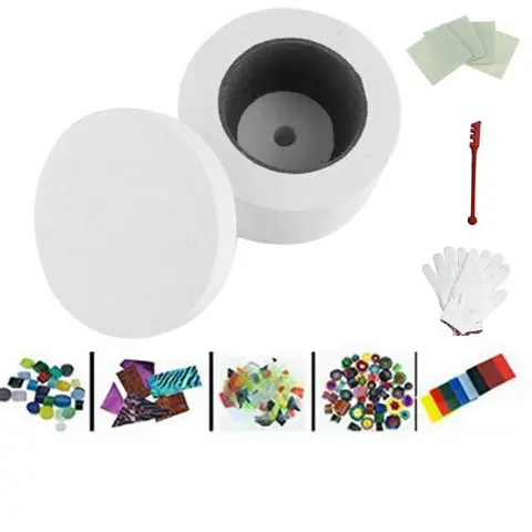 Набор из 9 предметов, фьюзинг стекла печи, комплект фузионных работ, комплект бегающей печи для стекла, фьюзинг в микроволновой печи - изображение