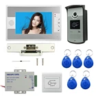 Видеодомофон с ЖК-дисплеем 7 дюймов, система контроля доступа к двери, RFID, уличная камера, электрический замок