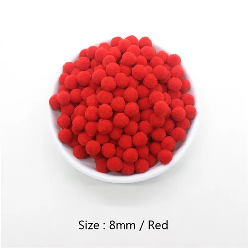C 01 red 2000 шт, 8 мм, много вариантов, помпоны, мягкие помпоны, меховые шарики, сделай сам, для дома, сада, свадьбы, украшения, цветы, венки, одежда - Цвет: C 01 red