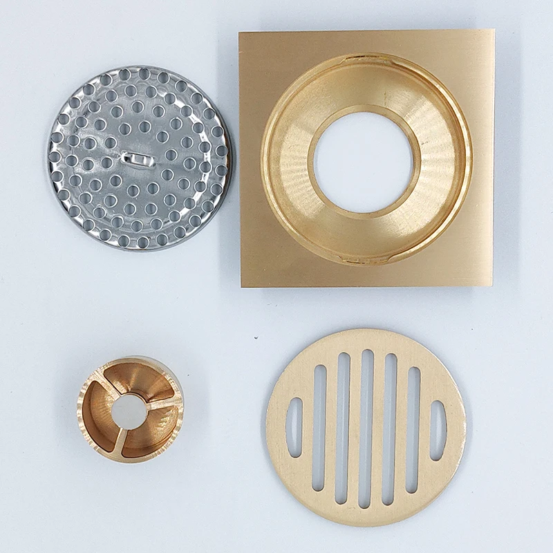 Латунный Слив для душа квадратный настил из нержавеющей стали ванной и кухни