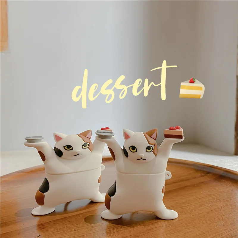

3D INS Cat Soft Earphone Case For AirPod 3 2 1 Wireless Charging Bag Cartoon Fun Cute Protective Cover