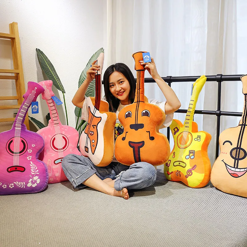

plush toy stuffed doll cartoon music tool guitar model cushion pillow office rest sleeping birthday gift christmas present 1pc