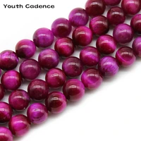 natural stone aaa quality rose red tiger eye stone round loose beads for jewelry making 4681012mm diy bracelet 15inches