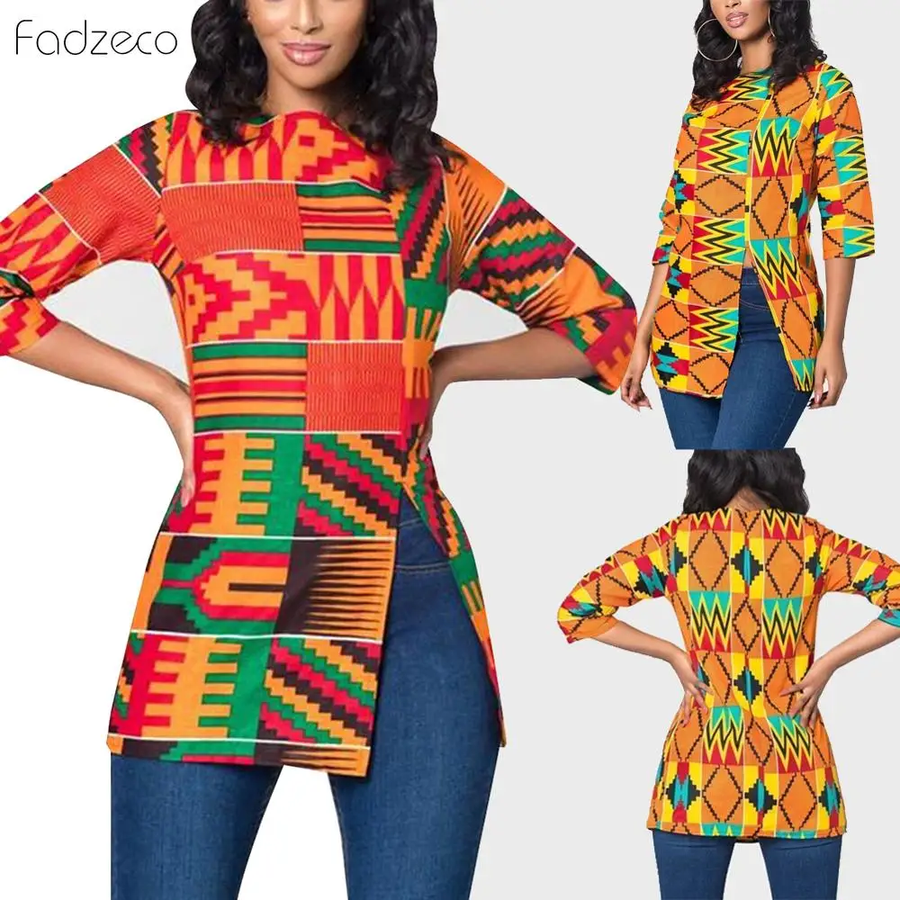 Фото Fadzeco Женская одежда в африканском стиле женская футболка с традиционным принтом