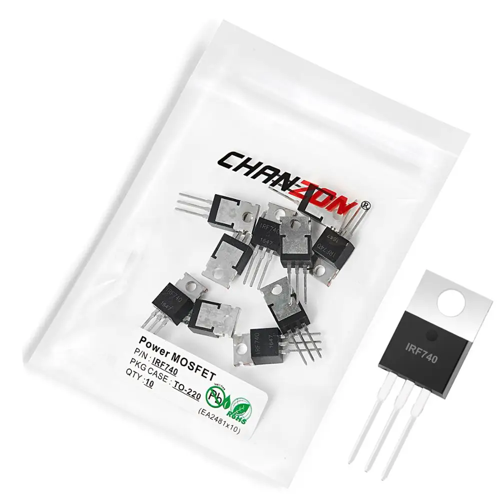 

10 шт. IRF740 TO-220 Power SIC Mosfet транзистор биполярное соединение BJT мощные триодные трубки Fets DIP 10A 400 В Интегральные схемы