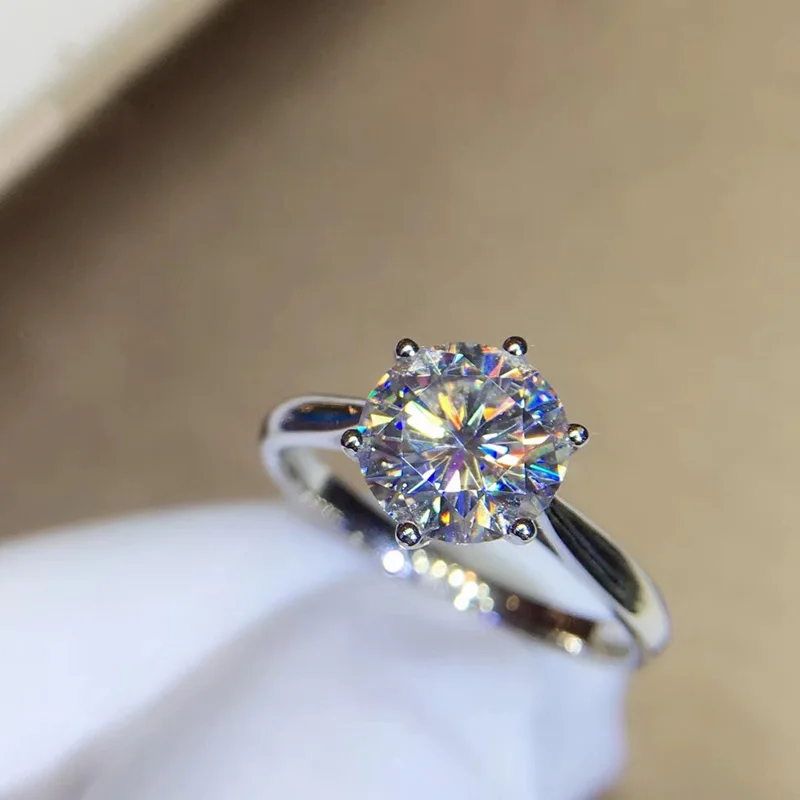 Обручальное кольцо с муассанитом 9K Gold 1ct D color VVS1 обручальное национальным