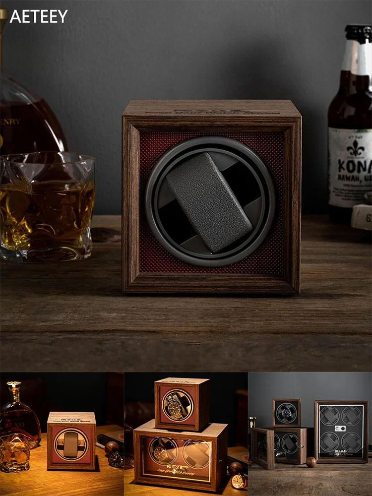 Single Automatic Megger Watch Winder Wood Housing Wood Aroma Watches Winder Box for Home Automatic Store Wholesale  Box 13 Cm