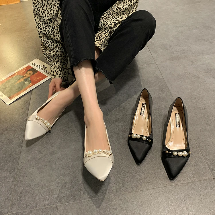 

Single Shoe Women Spring New Korean Version Joker Fashion Shallow Pointed Ladies Professional Stiletto Heels