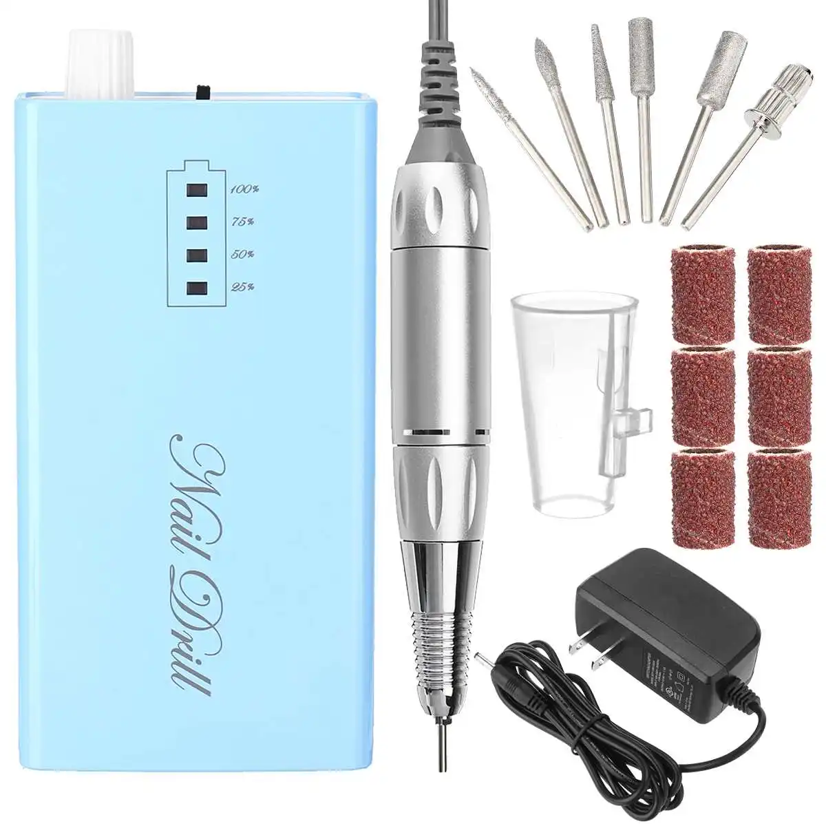 

30000RPM Portable Electric Rotary Nail Drill Pen Machine Bit Set for Pro Manicure Pedicure Kit Nail File Drilling Polisher Tool