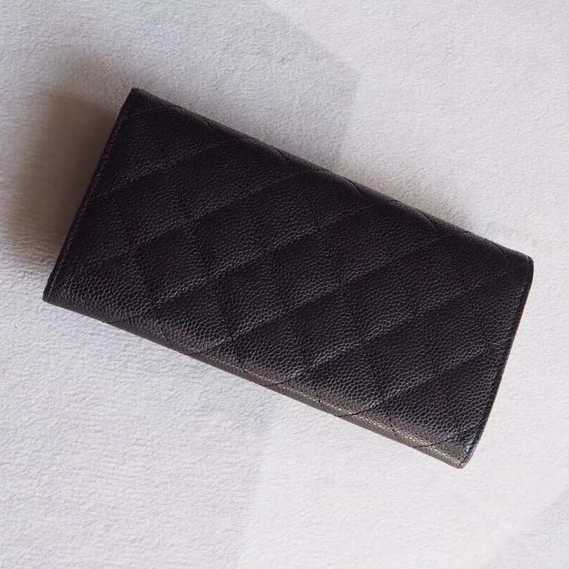caviar gold hardware Классический женский кошелек из овчины, кожаный кошелек, дизайнерский брендовый кошелек, высококачественный Женский кошелек, кошелек с икрой - Цвет: caviar gold hardware