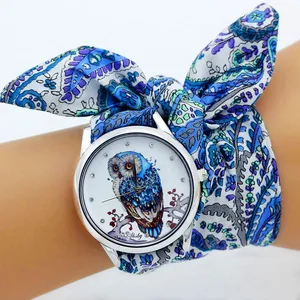 Shsby New Ladies Cloth Wristwatch Fashion Women Dress Watch High Quality Silver  Quartz Watch Sweet Girls Watch Fabric Clock