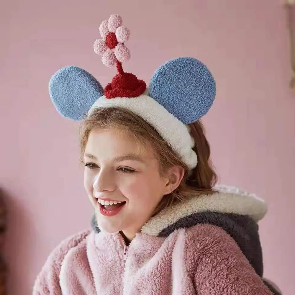 

Cute Shower Cloth Cartoon Doll Wide Bear Ear Flower Hairband Korean Style Headband Plush Hair Hoop Female Hair Wrap