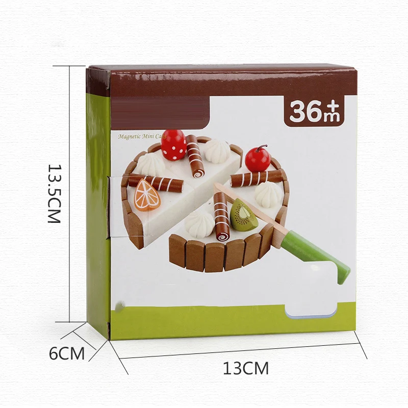 Деревянный магнитный торт кухня Ранние развивающие игрушки горячие детские на