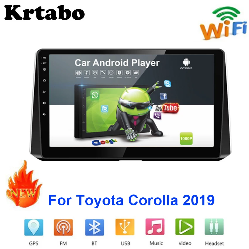 Автомобильный Радио Android мультимедийный плеер для Toyota Corolla 2019 Bluetooth сенсорный