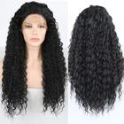 Черный парик Charisma, кудрявые вьющиеся парики с детскими волосами, синтетический передний парик, термостойкие парики на каждый день для чернокожих женщин