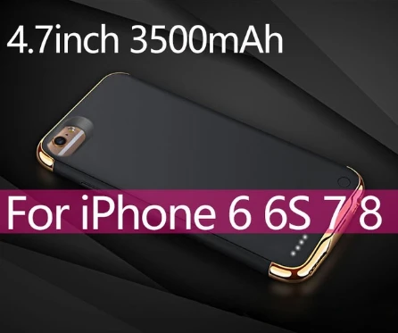 For 6 6S 7 8 Black Тонкий Ультратонкий чехол для батареи телефона для iphone 6 6s 7 8 3500 mAh/4000 mAh банк питания резервного копирования зарядное устройство чехол для iphone 6 6s 7 8 Plus - Цвет: For 6 6S 7 8 Black