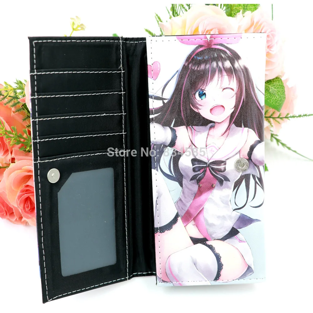 Фото Цветной кошелек с рисунком аниме Kizuna AI Chan держатель для карт застежкой Багаж и Цветной кошелек с рисунком аниме Kizuna AI Chan держатель для карт застежкой Багаж и