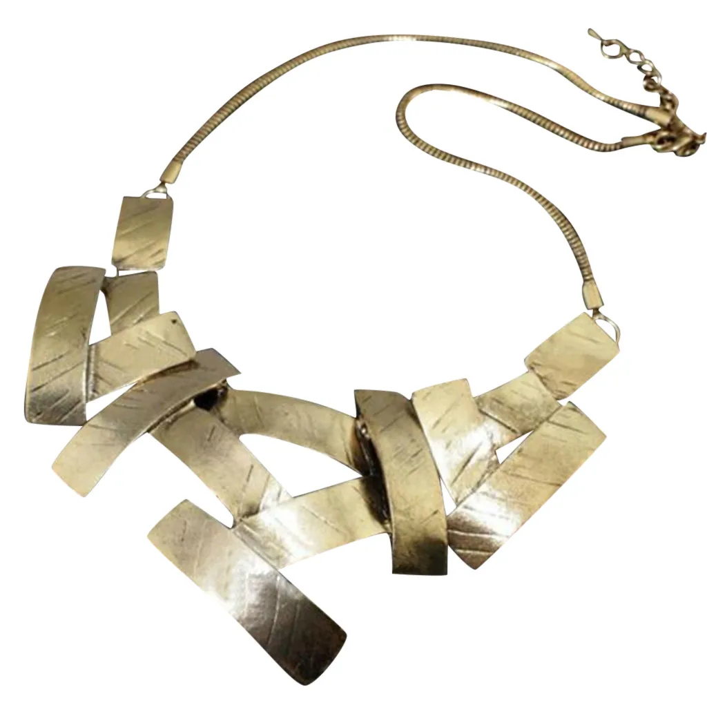 Женское Ожерелье Цепочка Европейский Панк Металлический геометрический кулон