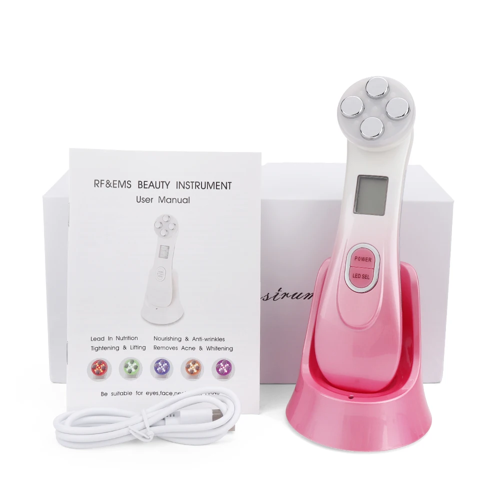 

RF EMS Beauty Instrument Skin Rejuvenation Radio Frequency Face Massager LED Vibration Wrinkle Removal Anti Aging Beauty Machine