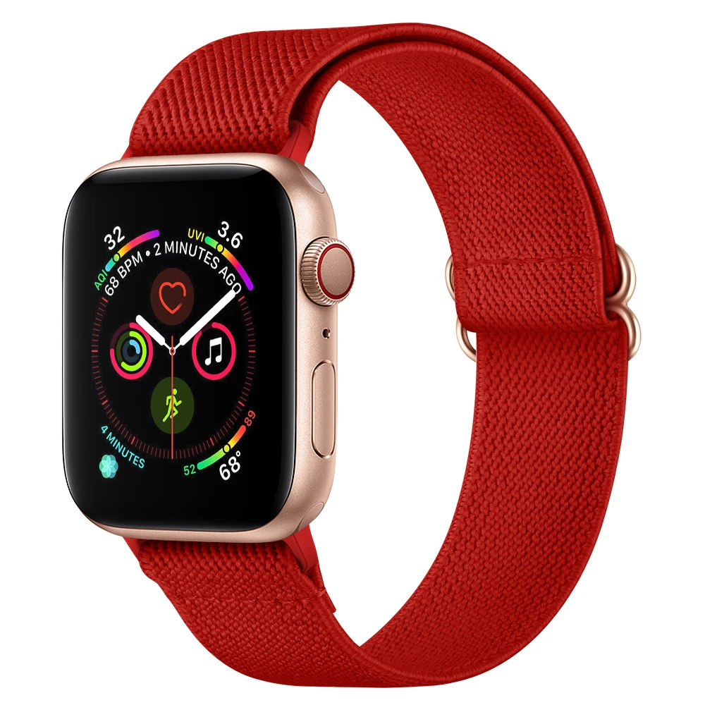 

Ремешок нейлоновый для Apple Watch 6 Se 5 44 мм 40 мм, спортивный Дышащий тканевый браслет для Iwatch 4 3 42 мм 38 мм, Бесплатная регулировка
