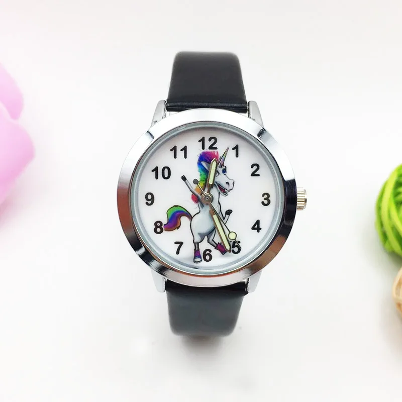 Beauty 3D Pattern Unicorn Watch For Kids Boys Children Students Quartz Watches Luminous Hands Jelly Cartoon Wristwatch Girl Gift