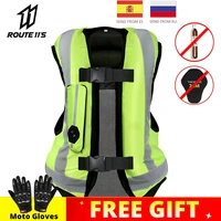 motorcycle airbag vest motorcycle jacket reflective cross country motorcycle vest protective fluorescent cool suit moto men