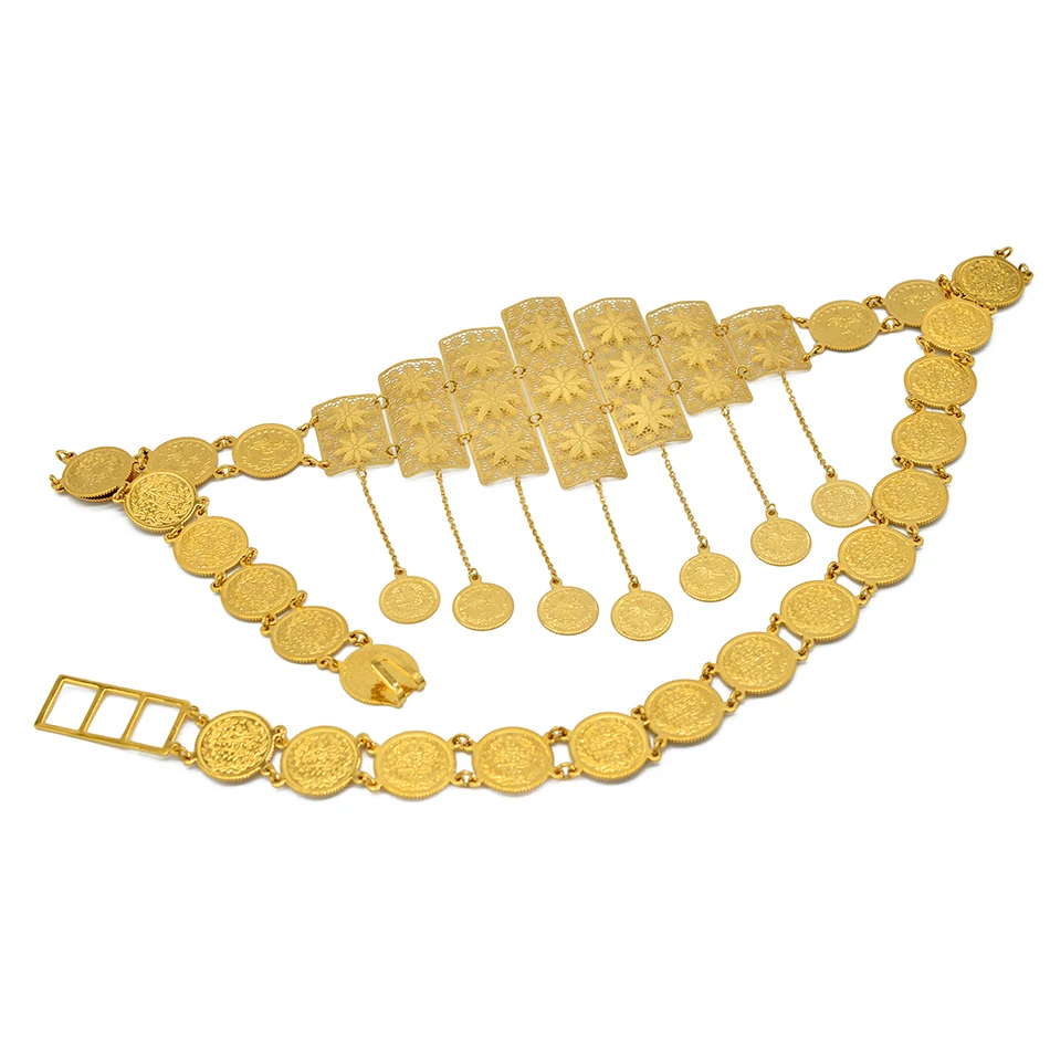 Пояс-цепочка Anniyo для женщин цепочка живота с турецкими монетами металлический