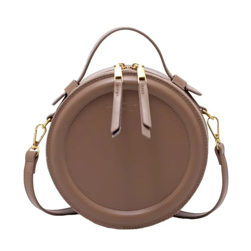 

Crossbody Bag For Women Luxury Handbags Women Bags Designer Leather Round Small Shoulder Bag Female Zip Purse