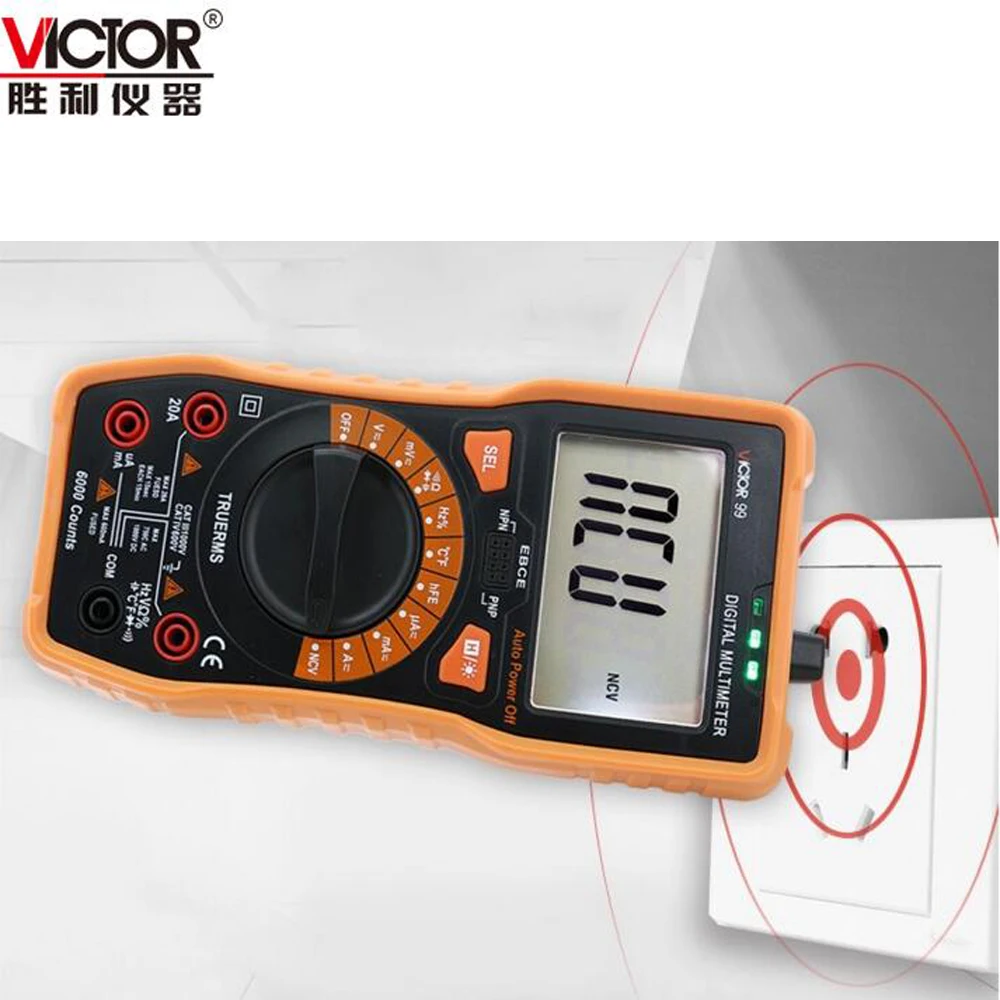 Цифровой мультиметр Victor VC99/VC99A цифровой с автоматическим диапазоном AC DC Ohm Hz 100mF |