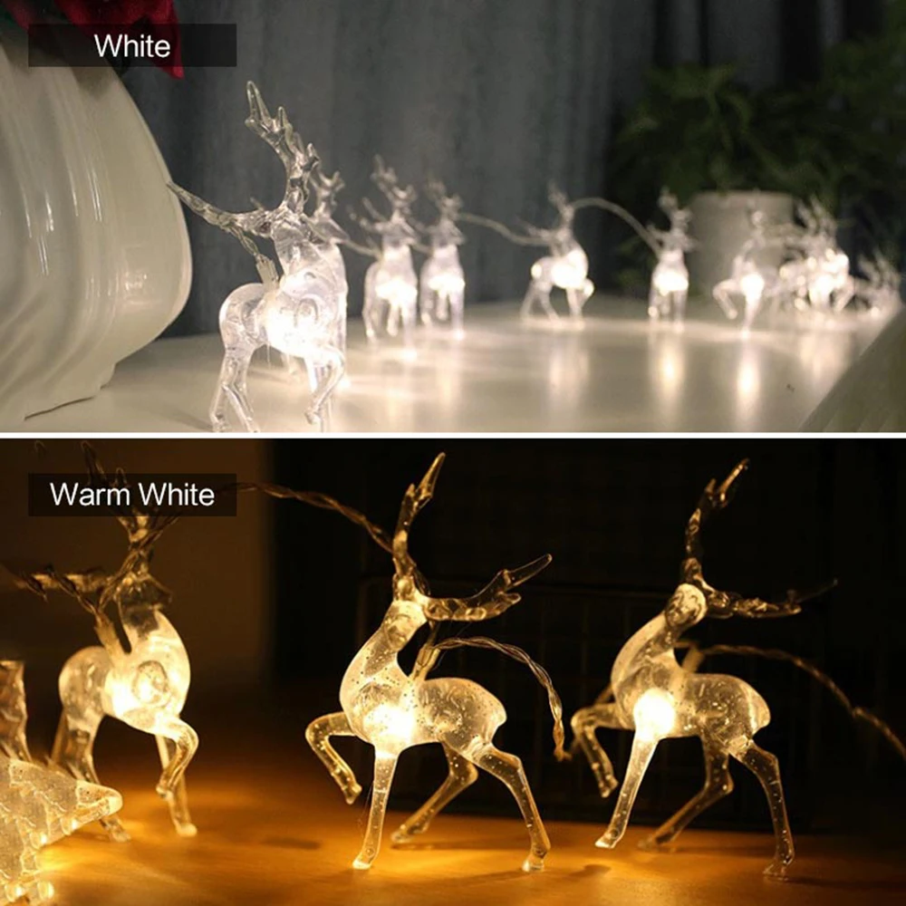 Новый светодиодный светильник в виде оленя 10 20 работающий от батареи украшение