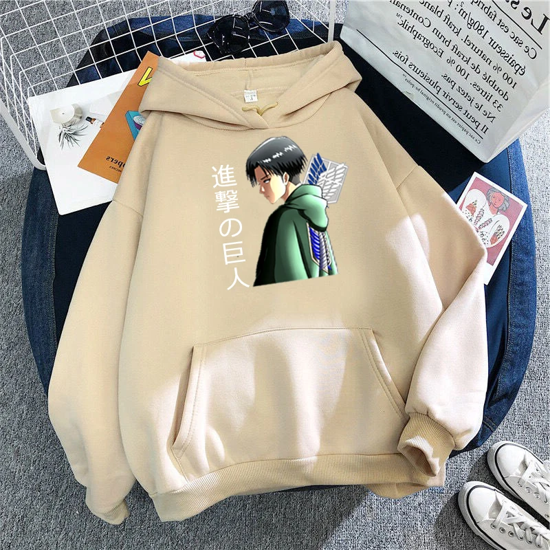 

Attack On Titan Hoodies Long Sleeve Sweatshirt Levi Anime Cosplay Hoodies Bluzy Tops Clothes Men Jacket Japanese Streetwear